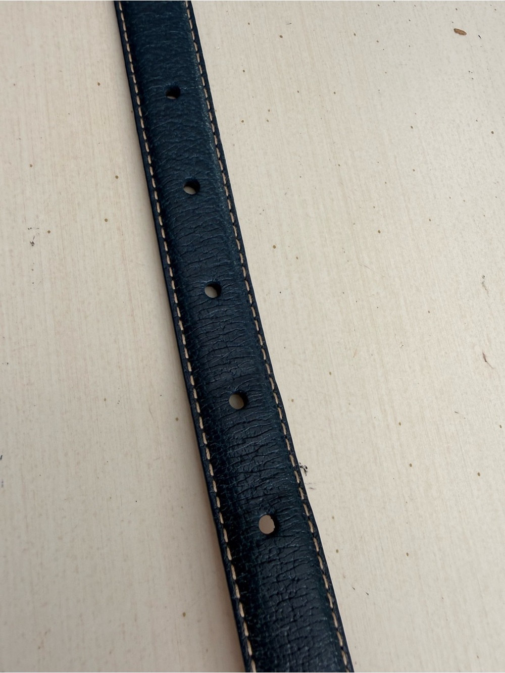 Leather Belt in Dark Blue - Picture 3 of 10